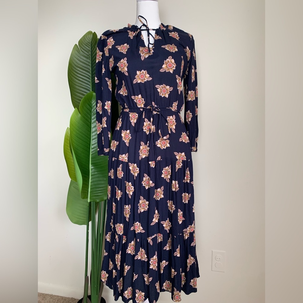 LOFT Floral Midi Dress size XS